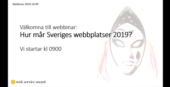 Inspelning webbinar: Hur mår Sveriges Webbplatser 2019?